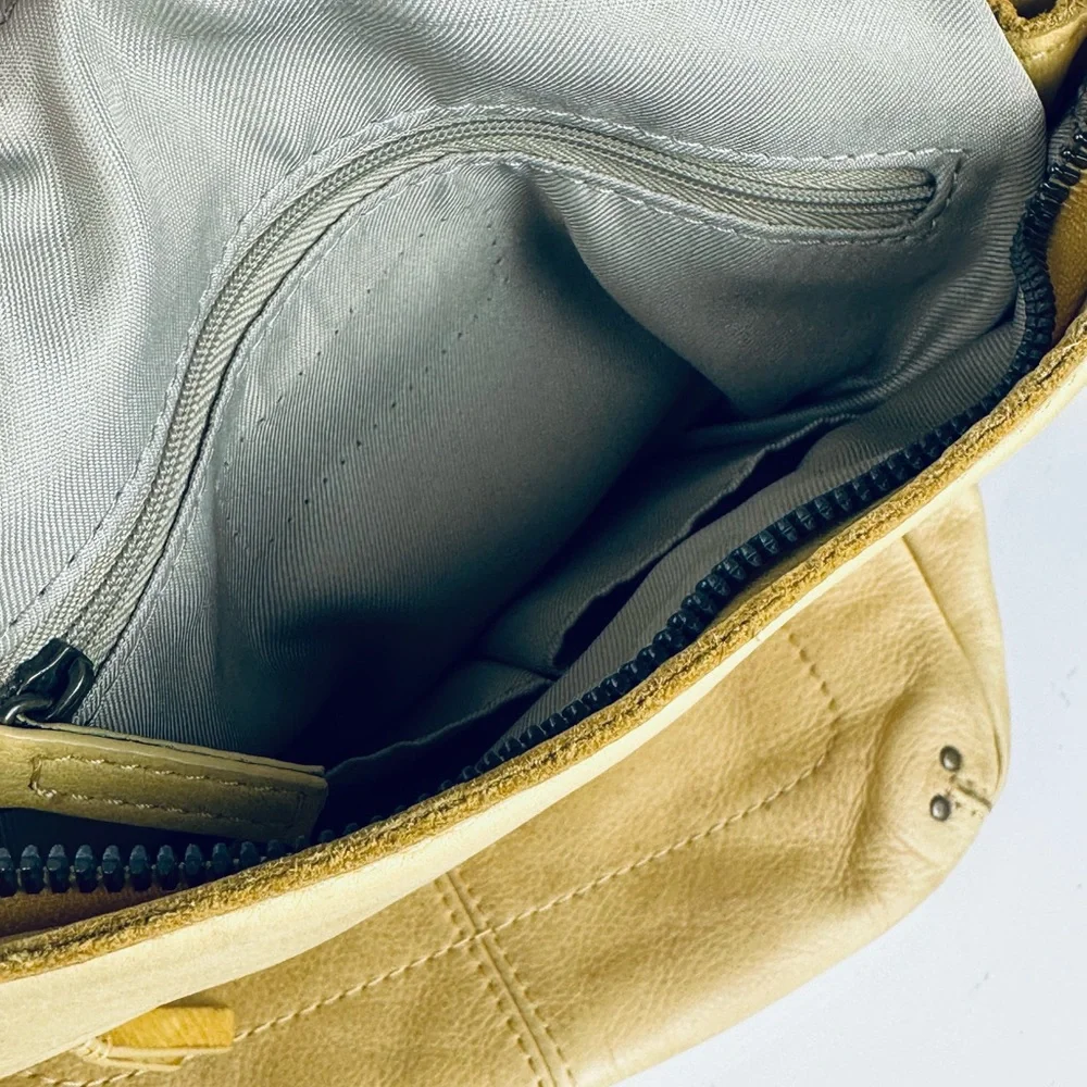 American Leather Company Vintage Soft Yellow Leather Backpack